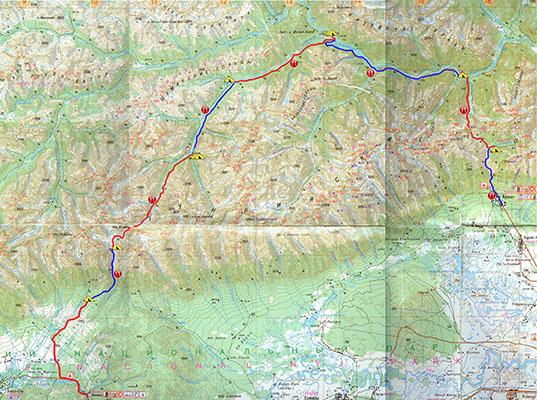 Cхема маршрута Ниловка-Шумак-Аршан