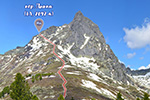 Схема маршрута восхождения на перевал Птица (1А, 2097 м)