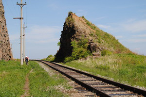 Скала «Откол». Кругобайкальская железная дорога (Кругобайкалка)