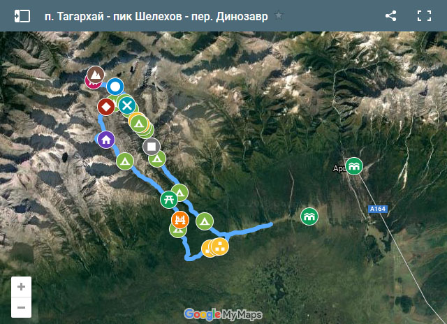 GPS трек (карта, маршрут) на пик Шелехов