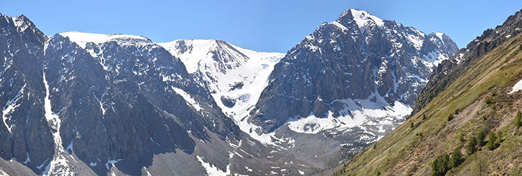 Ледник Малый Актру и гора Караташ